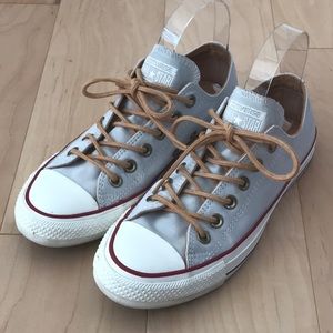 Chuck Taylor all star gray and white low top canvas lace up sneakers (00014)